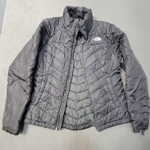 The North Face Womens Black Quilted Puffer Jacket Full Zip Insulated Small